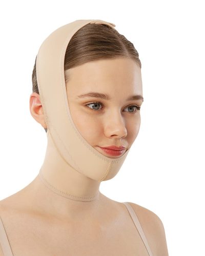 Post Facial Surgery Chin Strap Compression Garment with Full Neck Support –